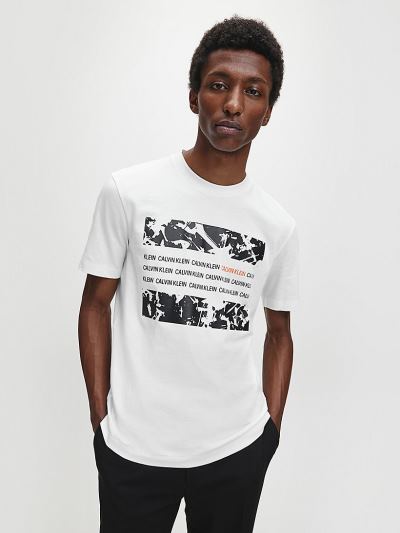 Calvin Klein Ruhák HU782333 | Calvin Klein Organic Cotton Logo Férfi Póló Világos Fehér
